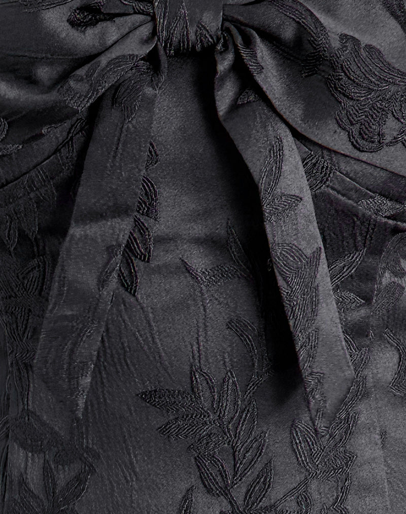 Kampi Halter Top in Satin Jacquard Black