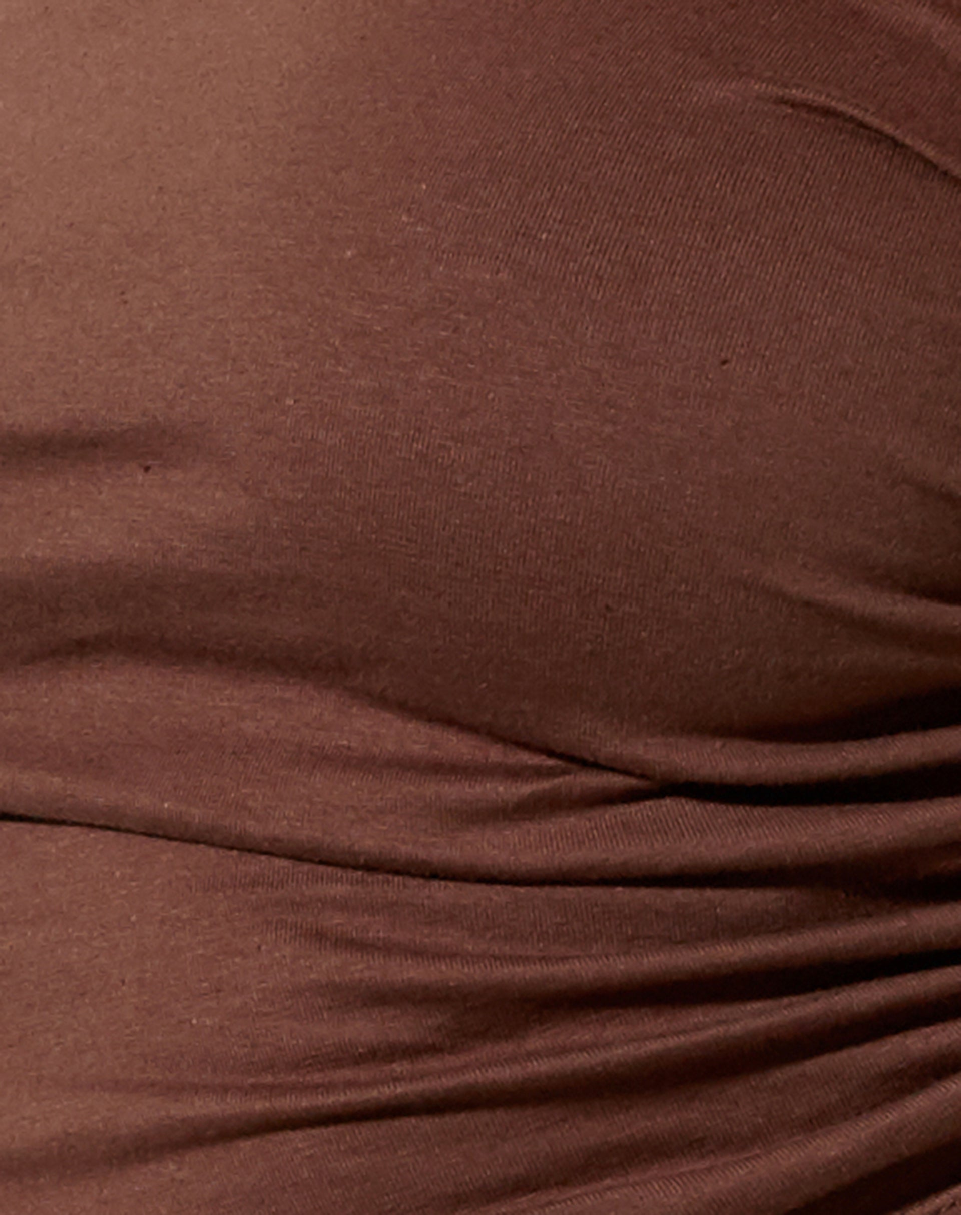 Kara Crop Top in Lycra Deep Mahogany