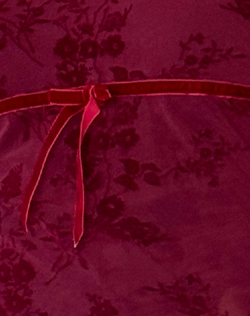 Kareena Top in Botanical Flower Maroon