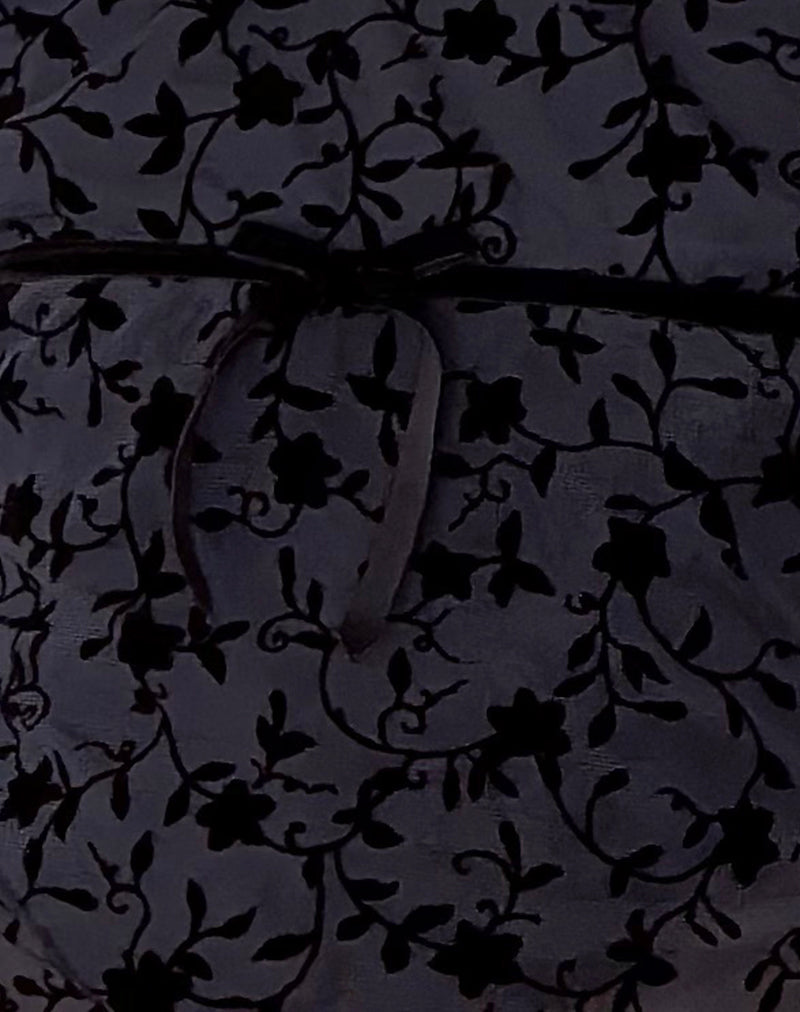 Kareena Long Sleeve Bardot Top in Pretty Petal Flock Navy