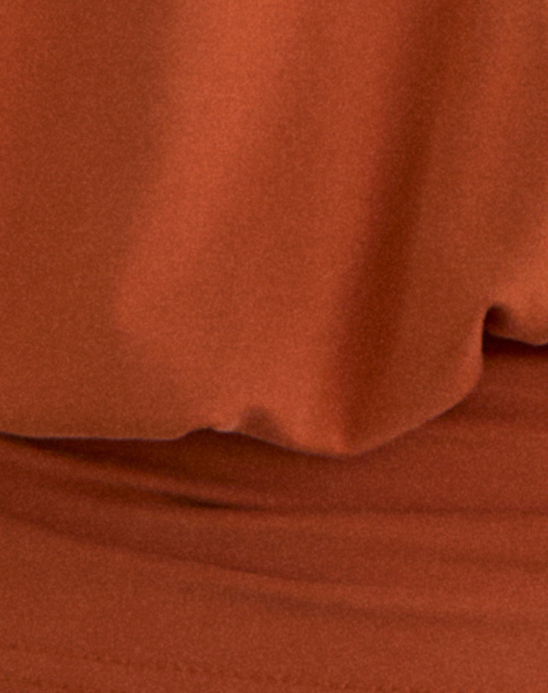 Karise Plunge Top in Cupro Burnt Orange