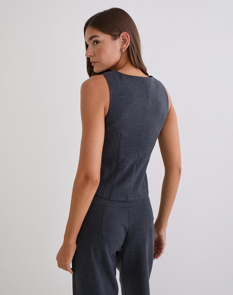Kariso Corset Top in Tailoring Grey Blue