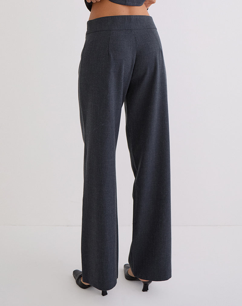Arisyo Wide Leg Trouser in Tailoring Grey Blue