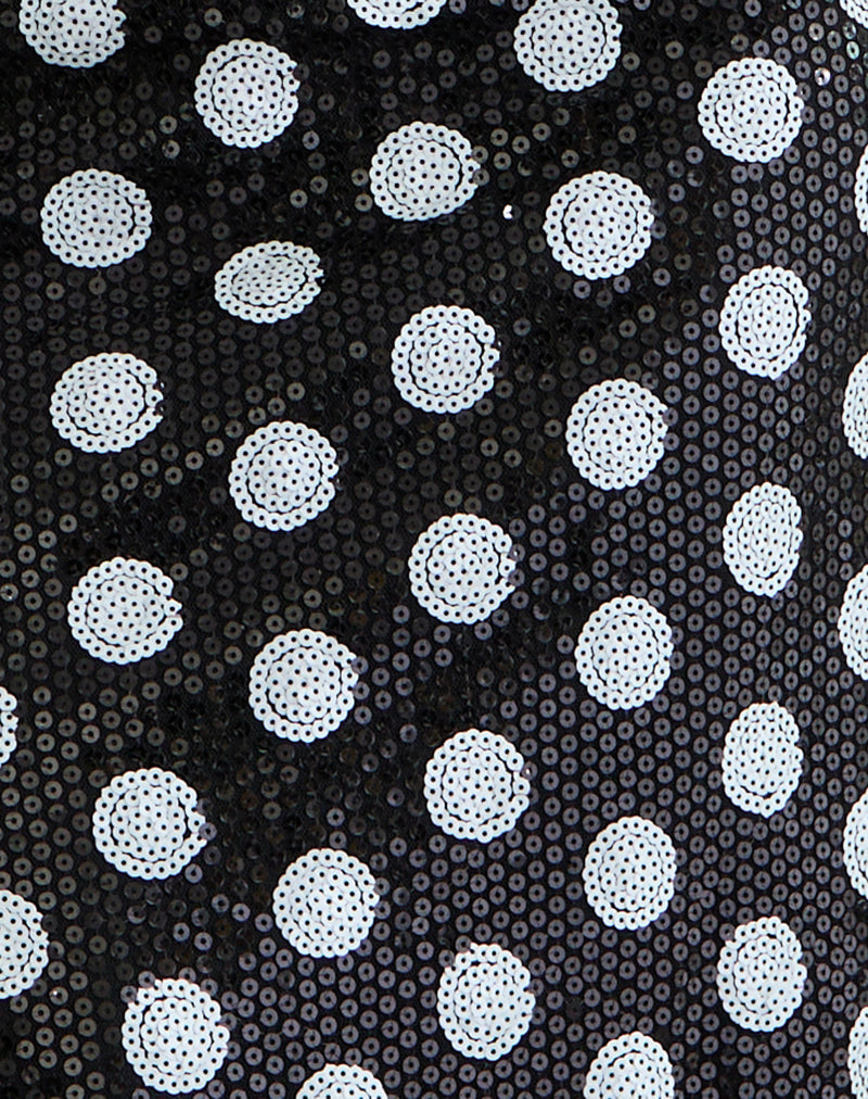 Kavivi Midi Skirt in Polka Sequin Monochrome