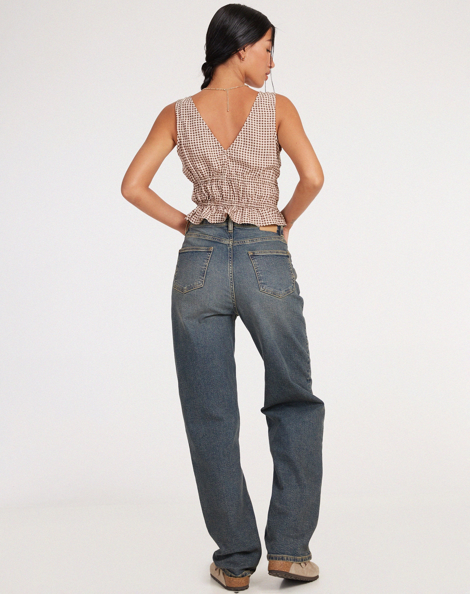 Kayson Crop Top in Mini Gingham