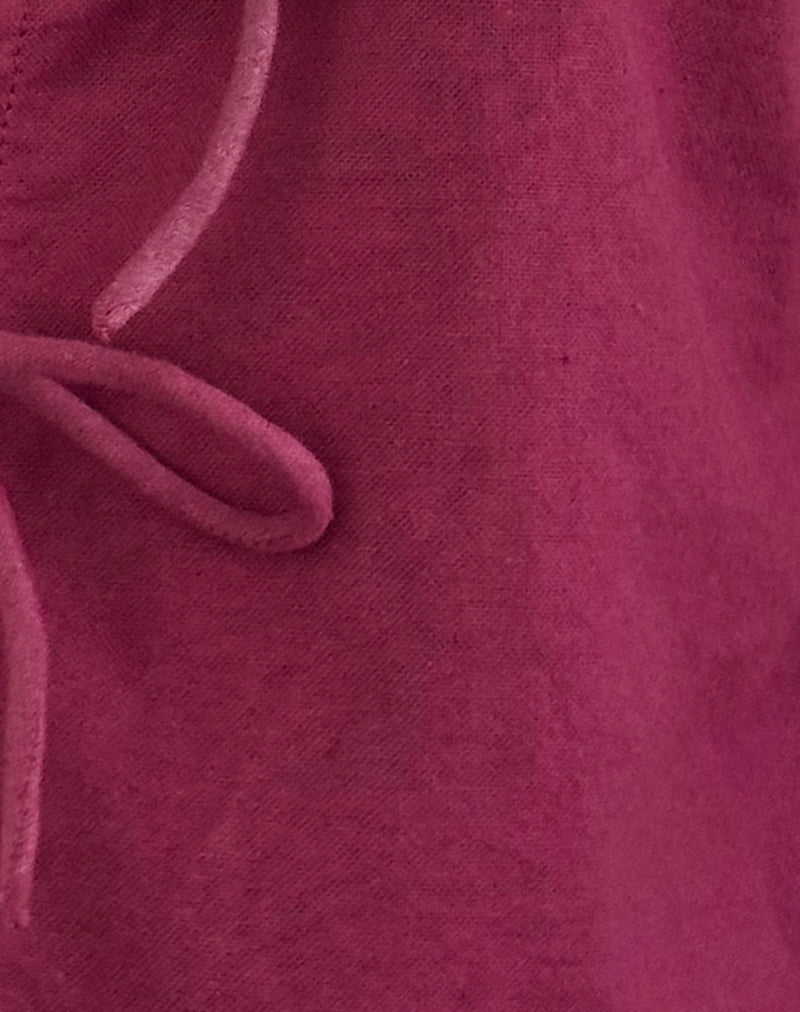 Kayve Tie Front Top in Burgundy