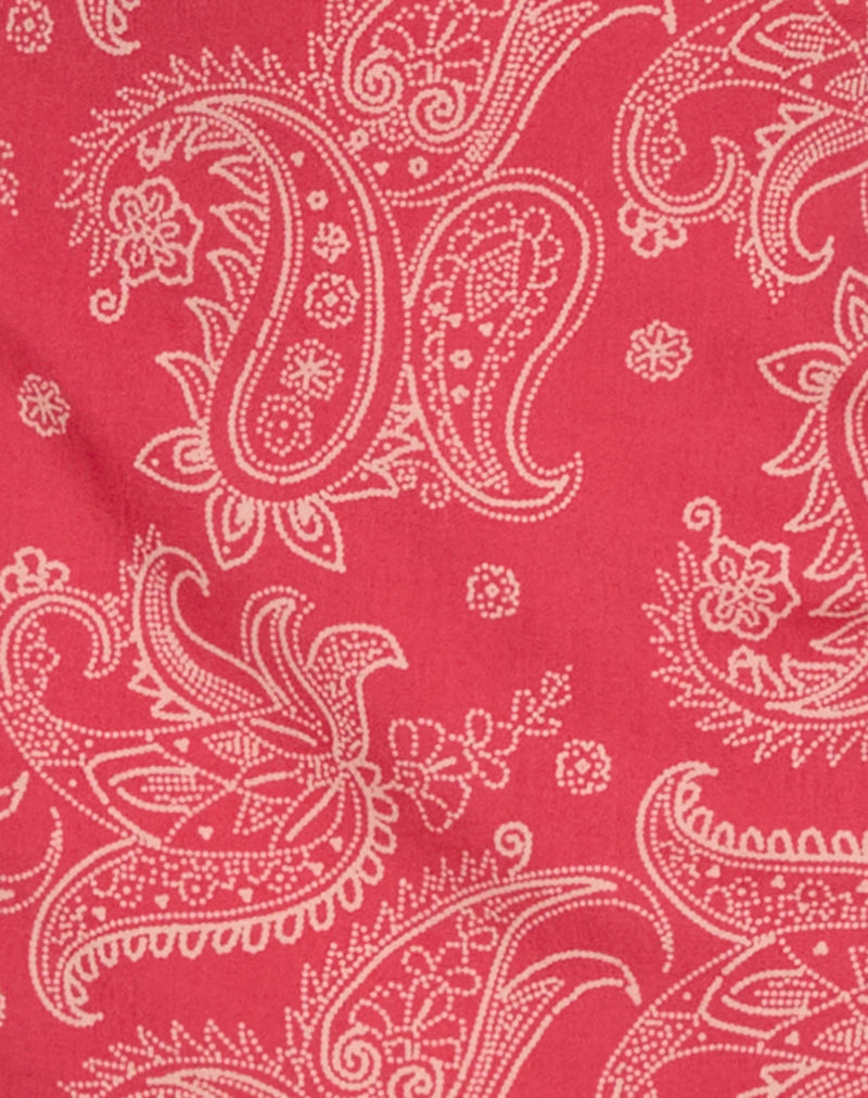 Kenja Bardot Mini Dress in Retro Paisley Pink