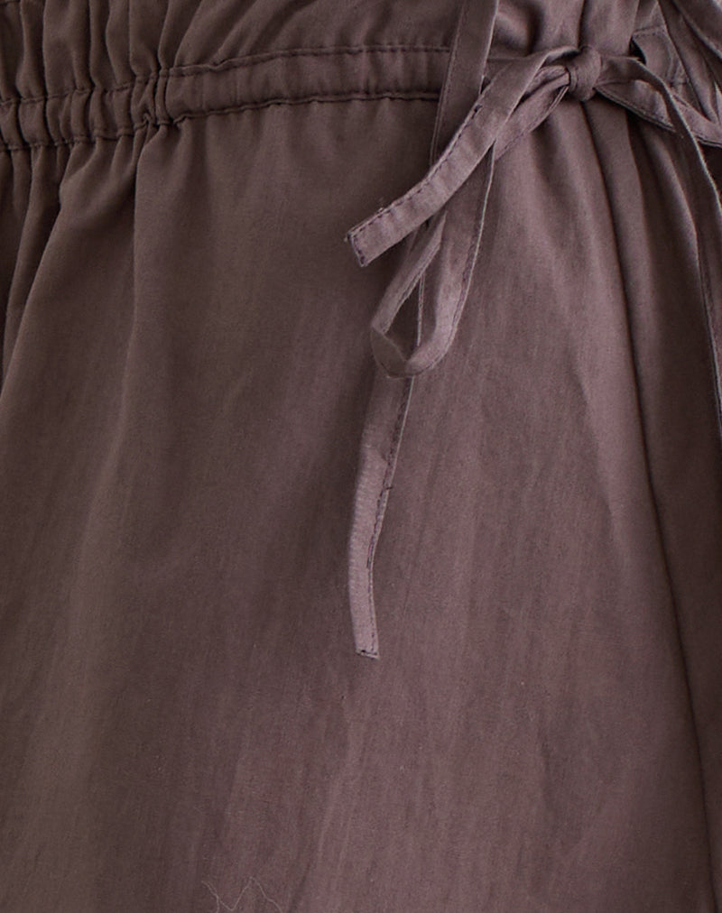 Khimar Gathered Midi Skirt in Peppercorn