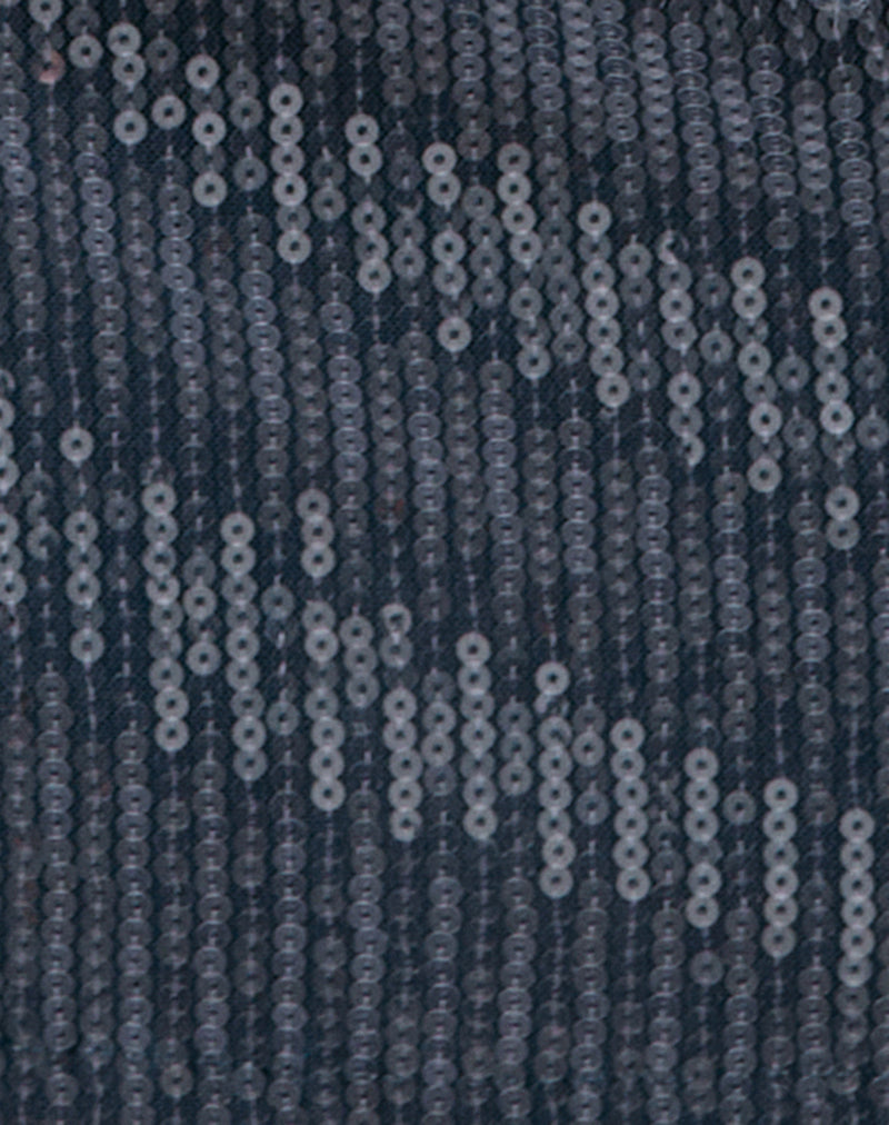 Kimberly Mini Dress in Sequin Dark Teal