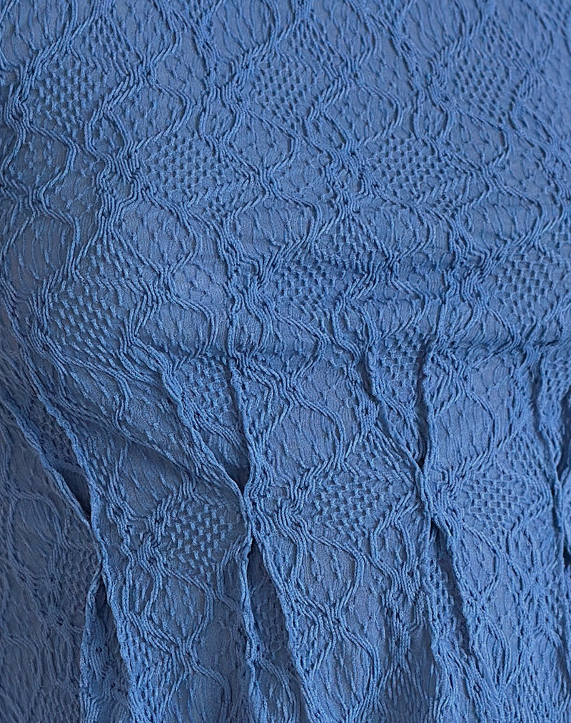 Kimbra Sleeveless Top in Textured Blue