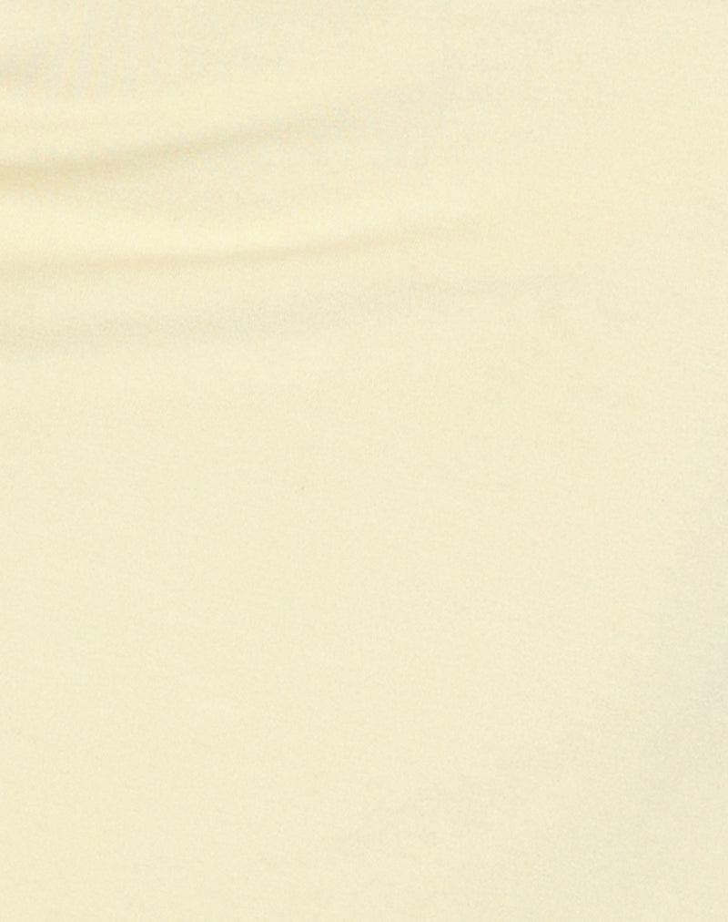 Kins Asymmetric Halterneck Top in Rayon Lemon