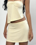 Nidya A-Line Mini Skirt in Rayon Lemon