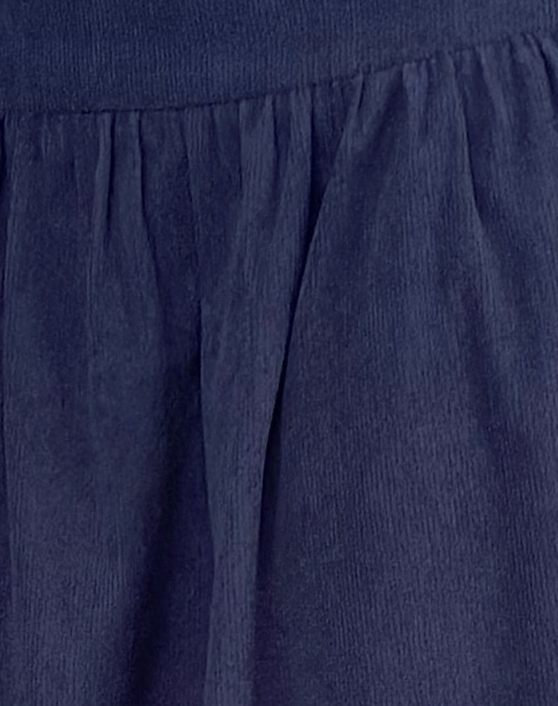 Kiranila Midi Skirt in Baby Cord Ink Blue