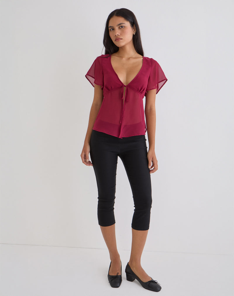 Kota Chiffon Blouse in Burgundy