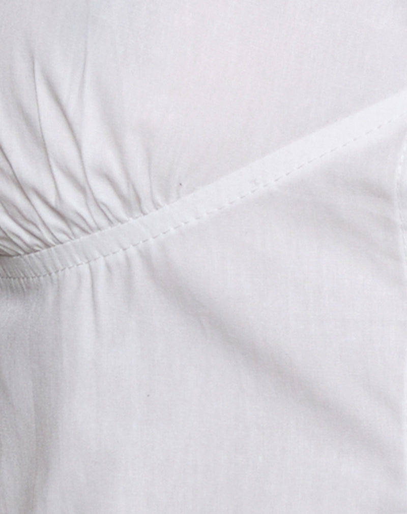 Kugy Tie Front Cami Top in Poplin White