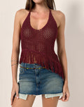 Kulmina Asymmetric Halterneck Top in Fringe Berry