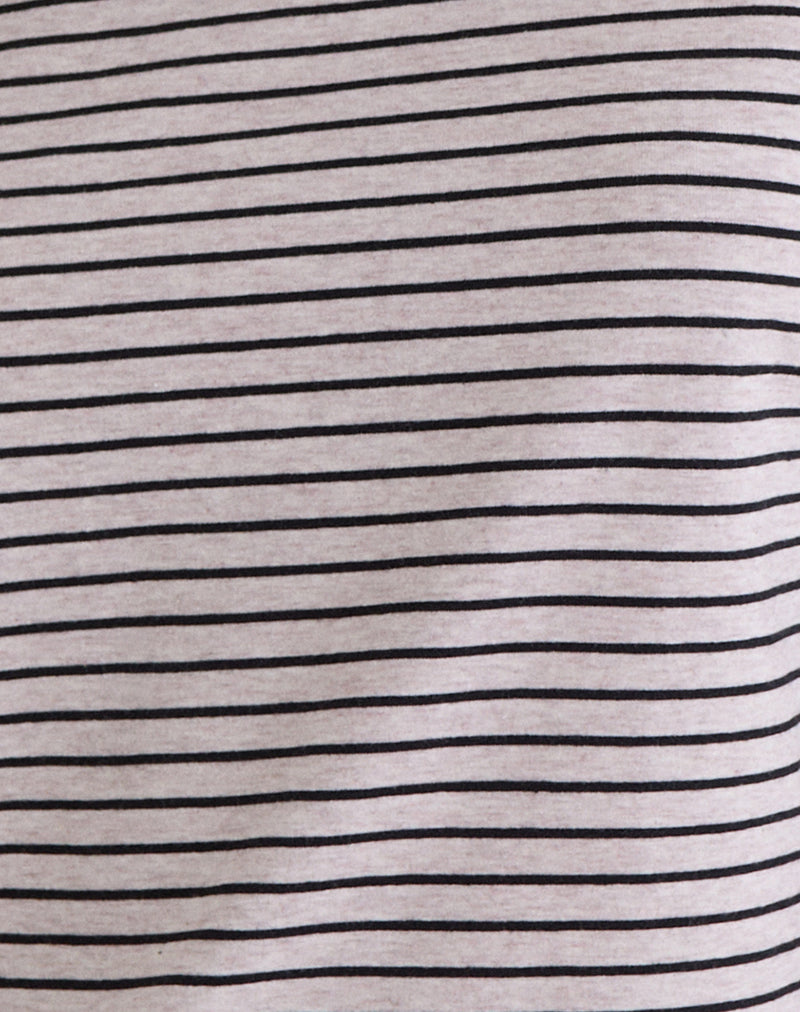 Kumiko Long Sleeve Top in Jersey Grey and Black