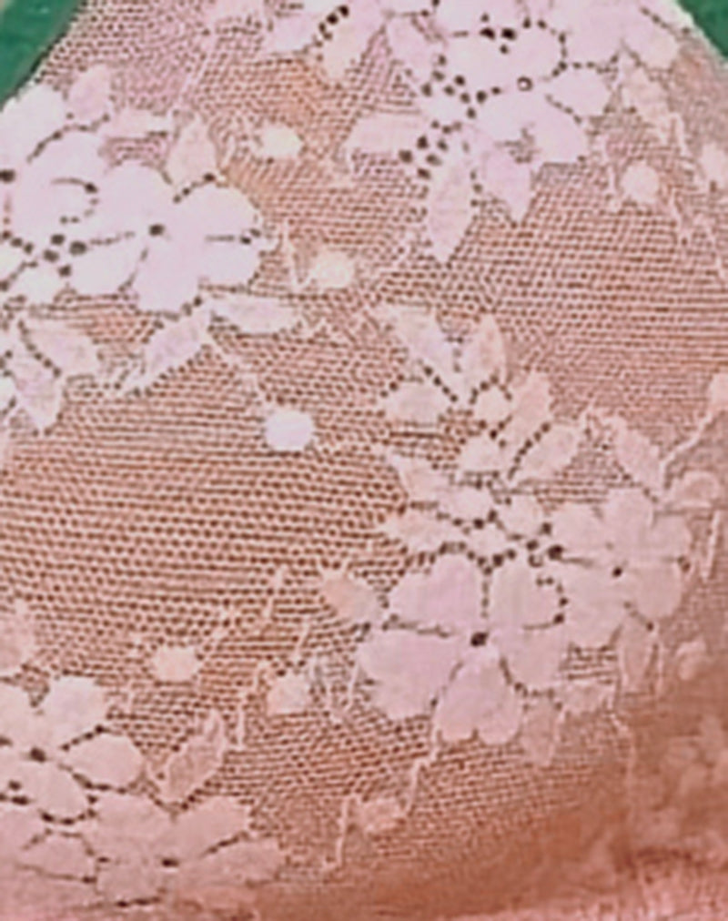 Lakara Bra in Pink Mesh with Green Contrast Binding