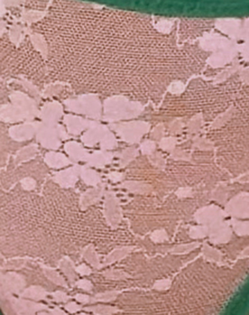 Sarpa Knicker in Pink Mesh with Green Binding