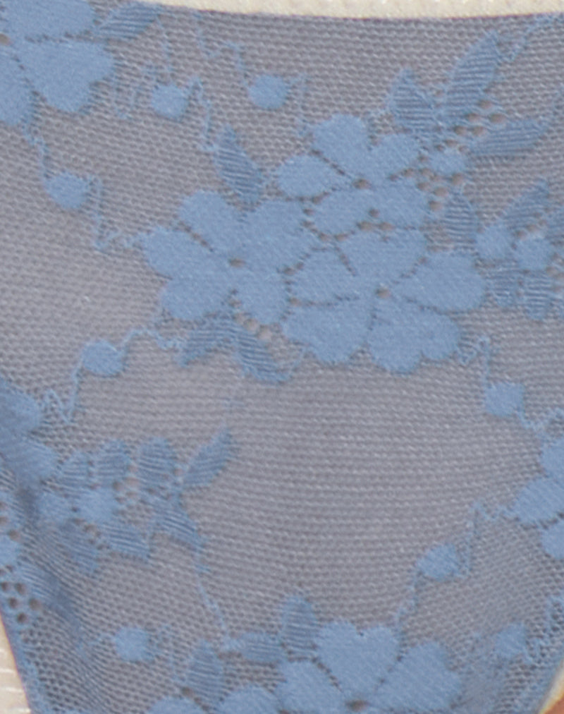 Sarua Thong in Blue Mesh with Ivory Binding