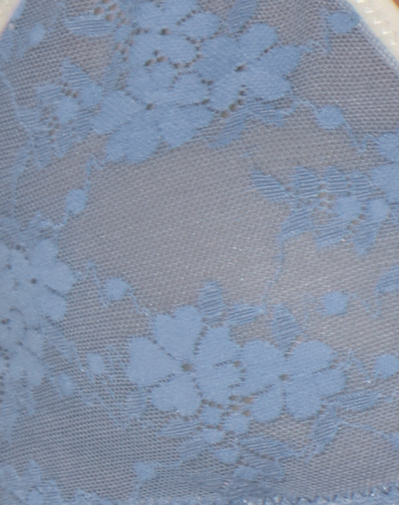 Lakara Bra in Blue Mesh with Ivory Binding