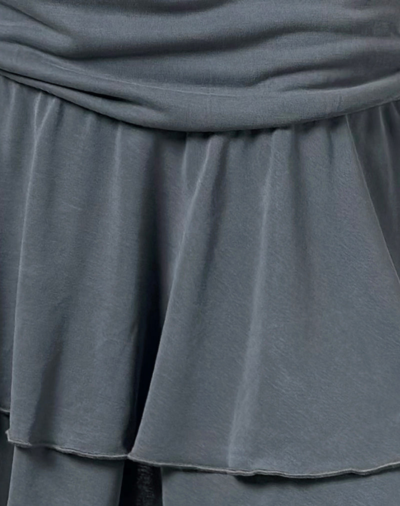 Lalana Boxy Mini Dress in Cupro Grey