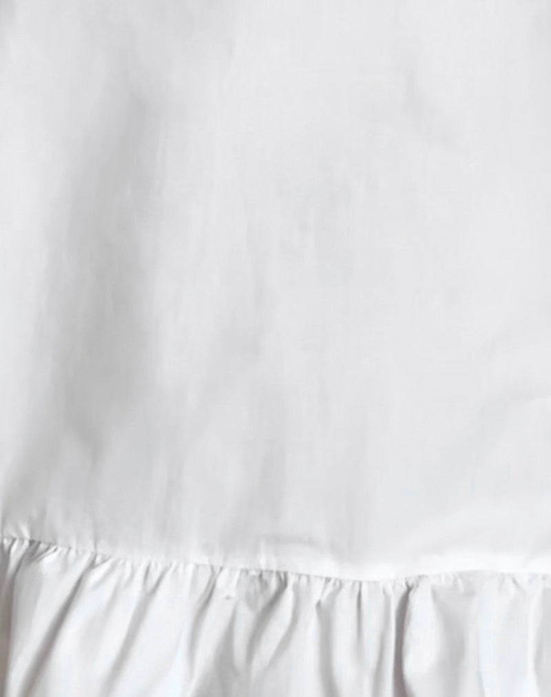 Lalita Babydoll Mini Dress in Poplin White