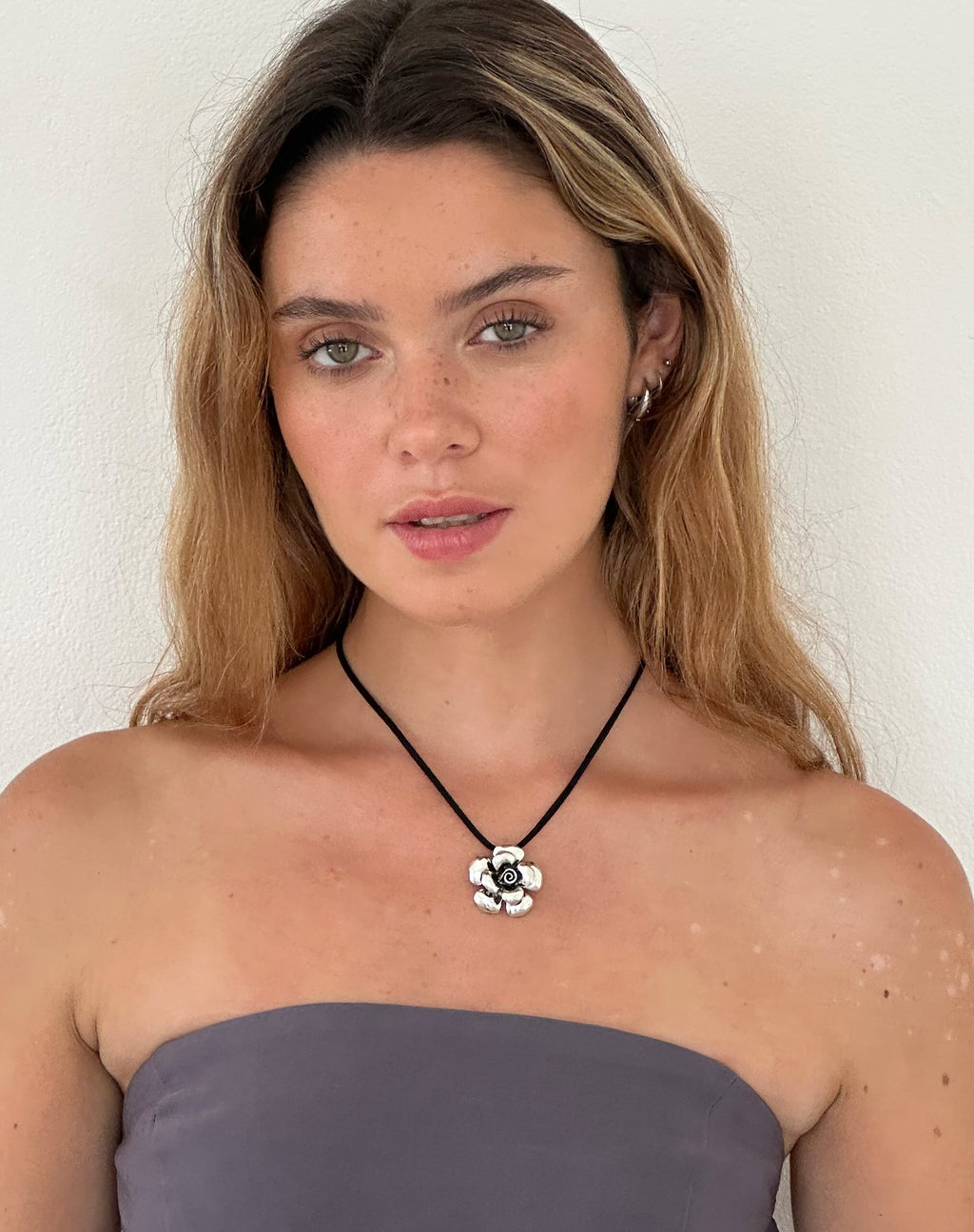 Lana Cord Rose Necklace by Gemini Jewels