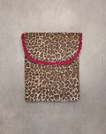Laptop Bag in Leopard Print with Red Frill