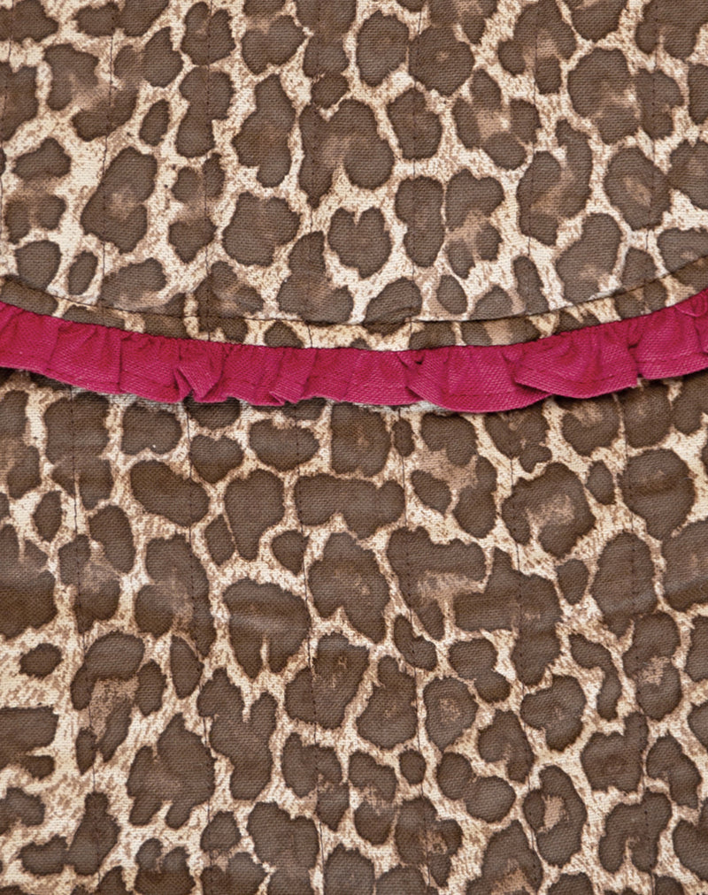 Laptop Bag in Leopard Print with Red Frill