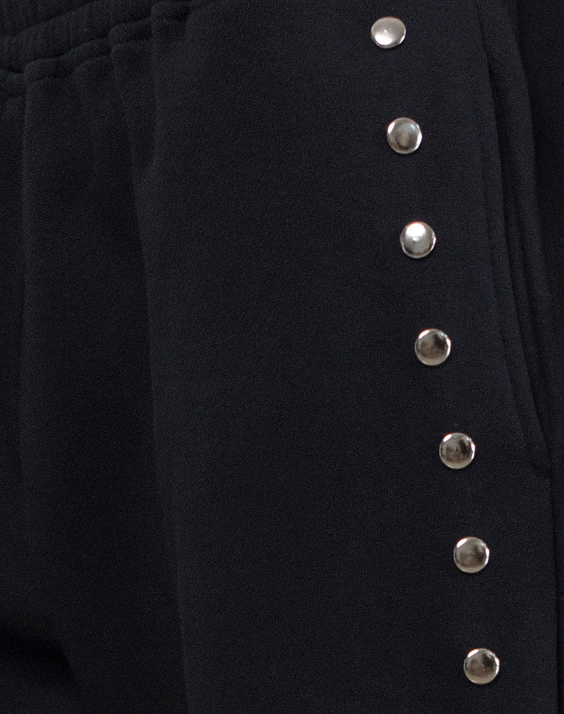 Lark Loose Fit Joggers in Black with Studs
