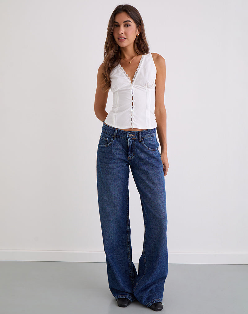 Lasily Sleeveless Corset Top in White