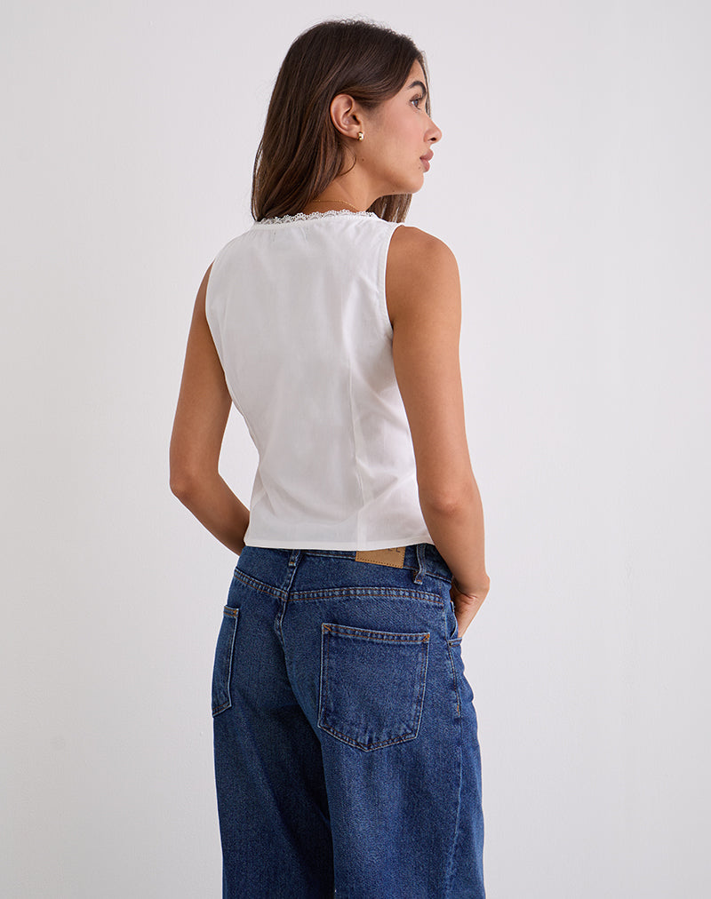 Lasily Sleeveless Corset Top in White