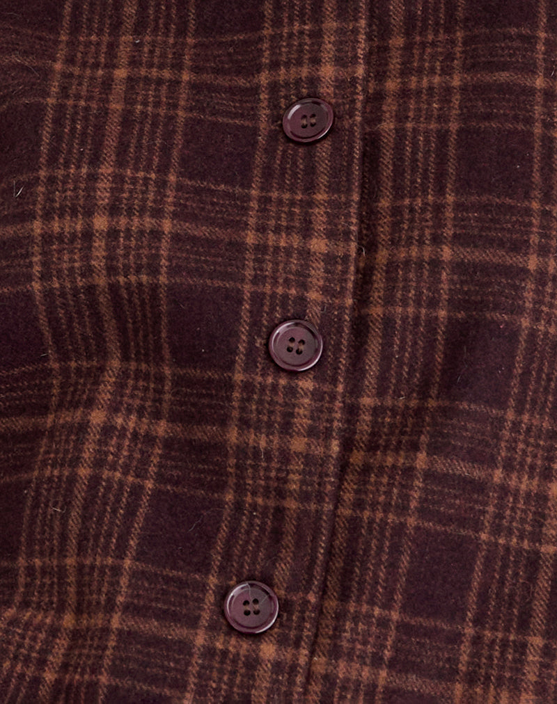 Lastika Jacket in Check Dark Burgundy