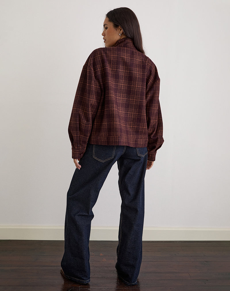 Lastika Jacket in Check Dark Burgundy