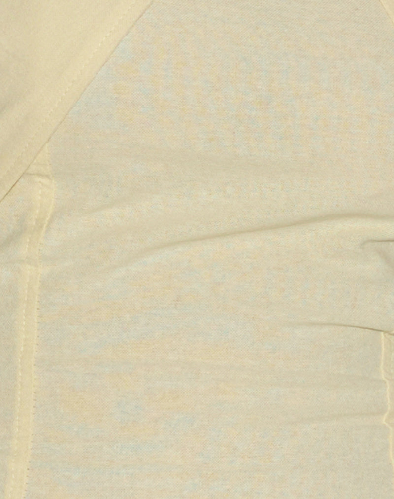 Lasy Linen Wrap Halterneck Top in Lemon