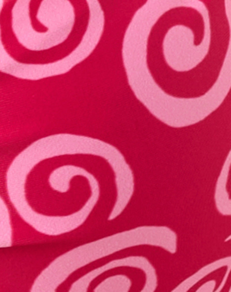 Laufey Bikini Top in Mini Swirl Pink