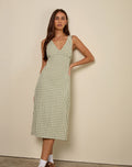 Lavisha Midi Dress in Green Check