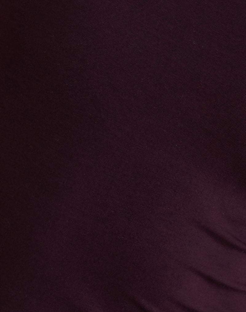 Lay Halterneck Top in Redwood with Pink Lady Binding