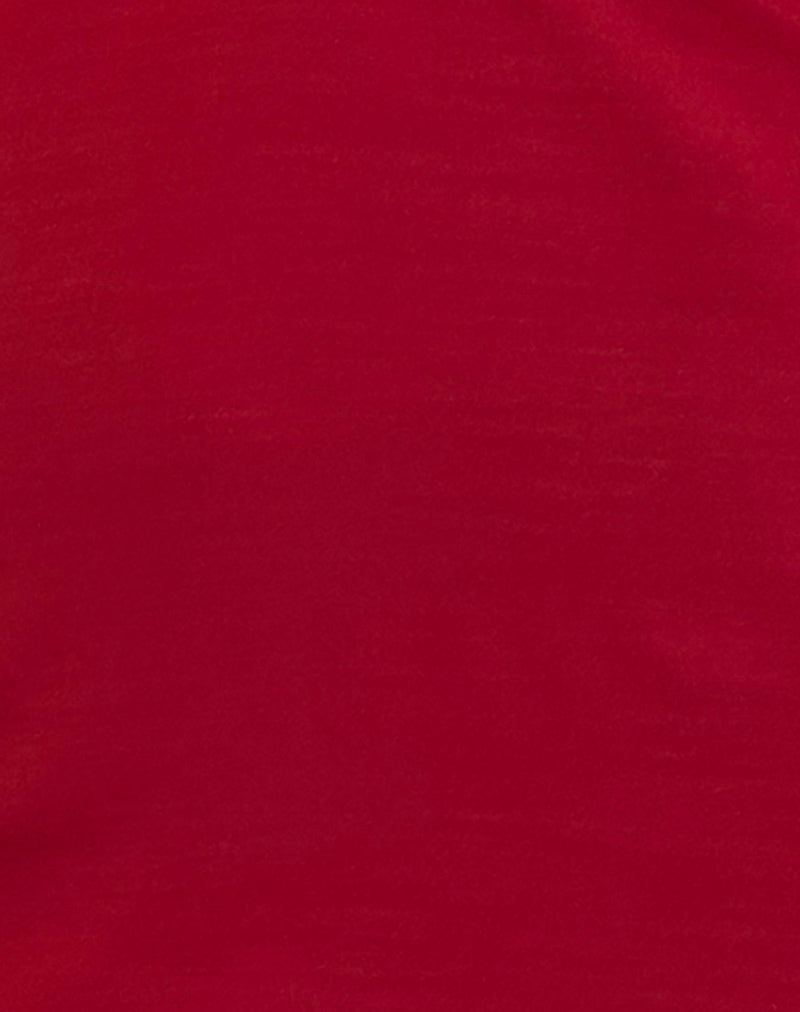 Leana Mini Dress in Private Slub Adrenaline Red