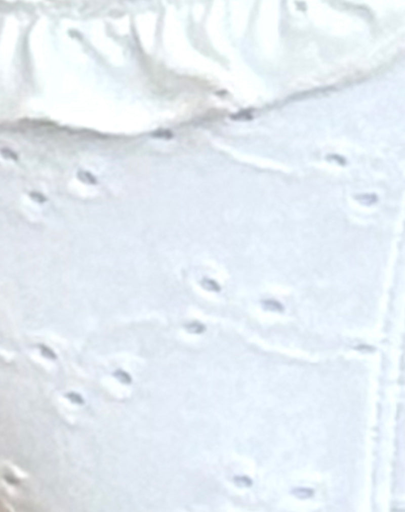 Lentra Bikini Bottom with Frill in Broderie White