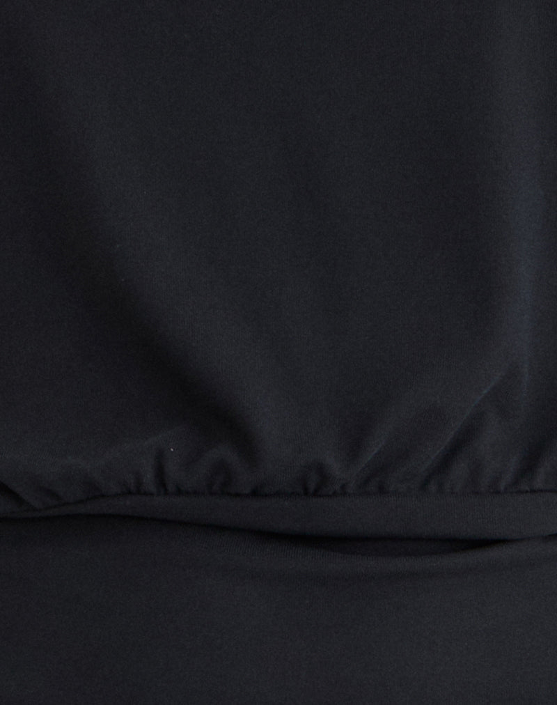 Leocadia Bandeau Top in Cupro Black