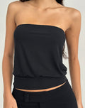 Leocadia Bandeau Top in Cupro Black