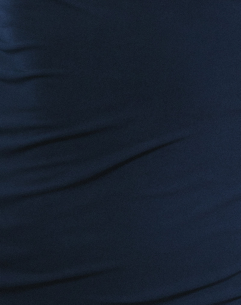 Leona Twist Sleeve Mini Dress in Navy