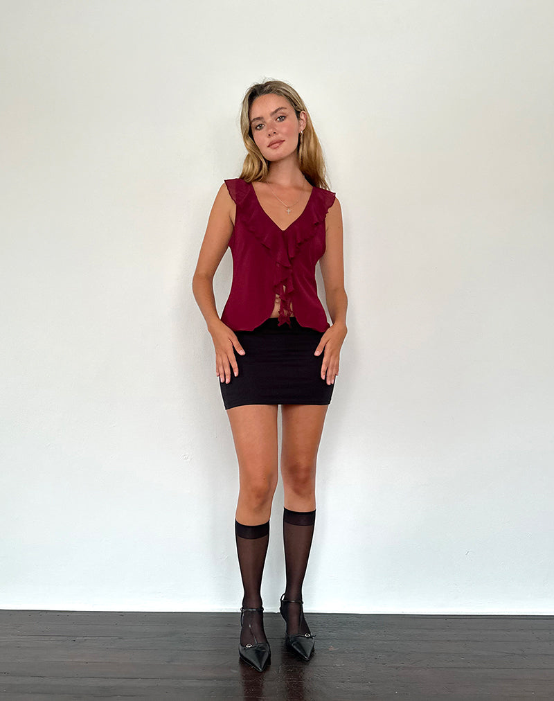 Leviosa Butterfly Top in Deep Burgundy