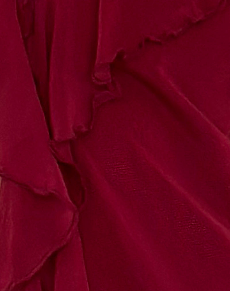 Leviosa Butterfly Top in Deep Burgundy