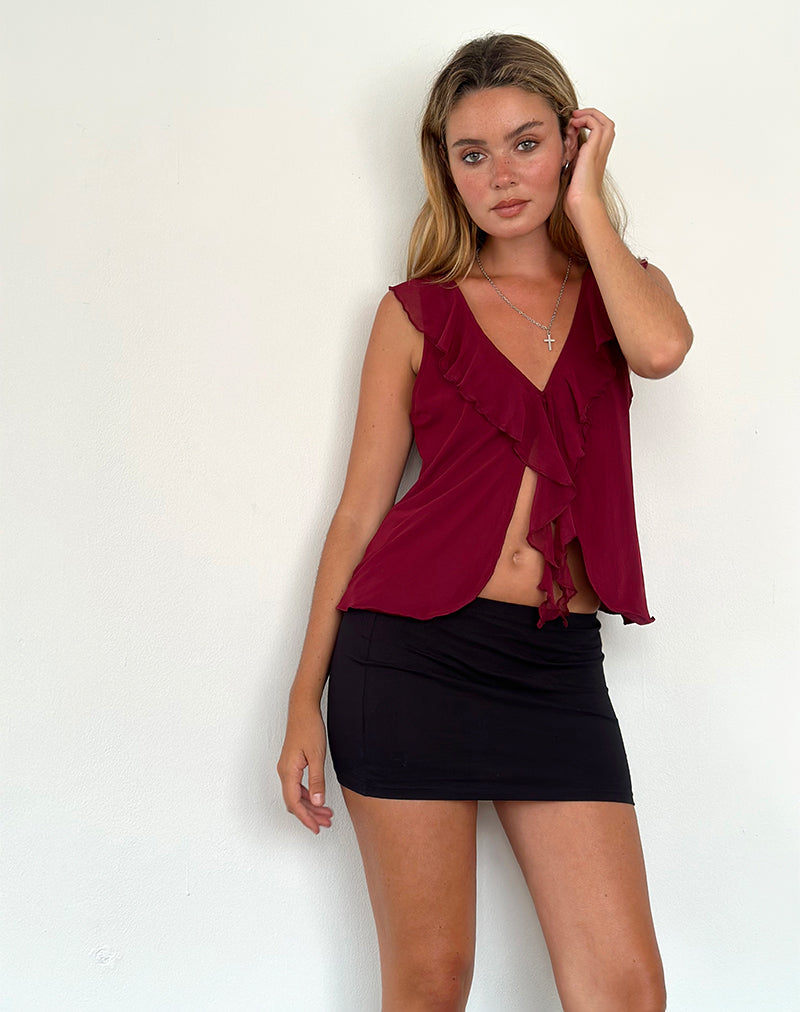 Leviosa Butterfly Top in Deep Burgundy