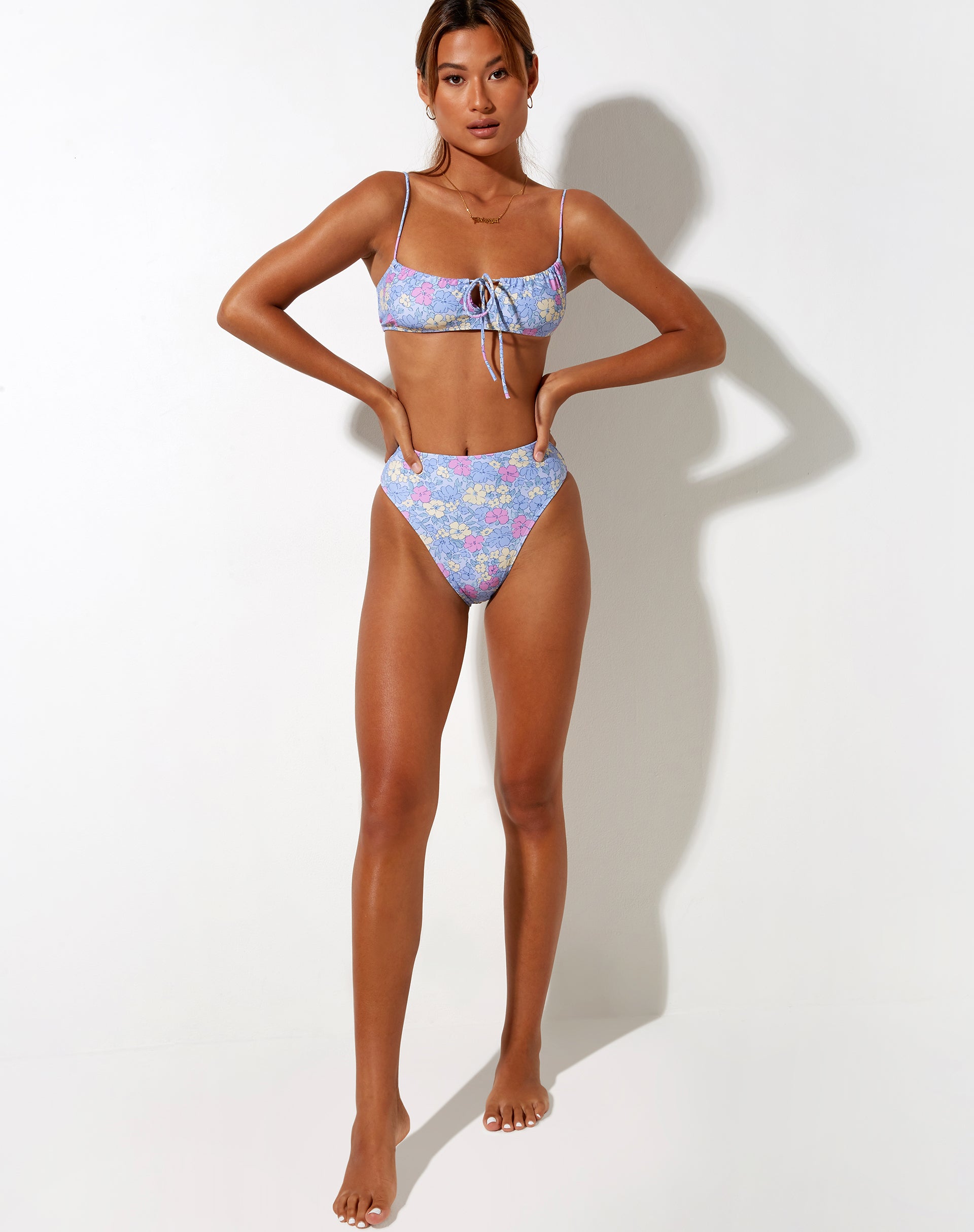 Liana Bikini Top in Washed Out Pastel Floral