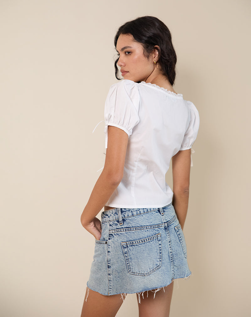 Lias Puff Sleeve Blouse in White