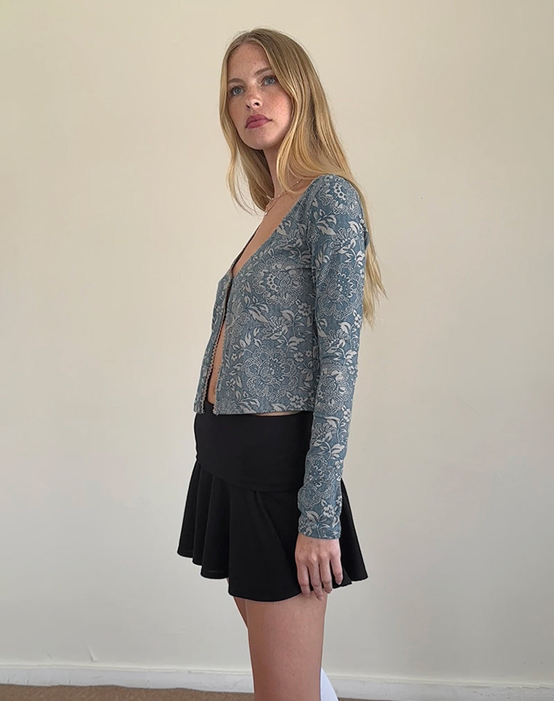 Libby Cardi in Blue Ornate Print Lycra